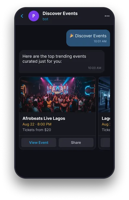 Discover Events Telegram preview